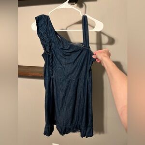 jean one shoulder dress